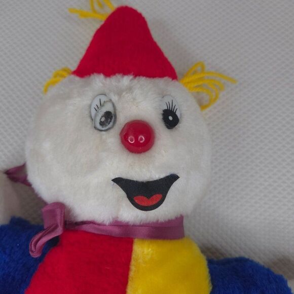 Vintage 80s Plush Clown Doll 13" Stuffed Toy Creepy - Picture 2 of 6